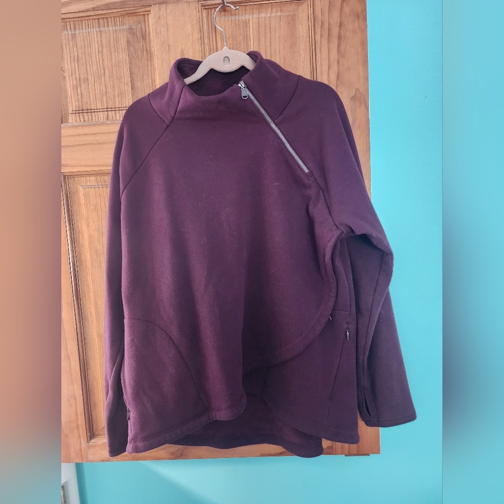 ATHLETA Maroon Quarter-Zip Pullover